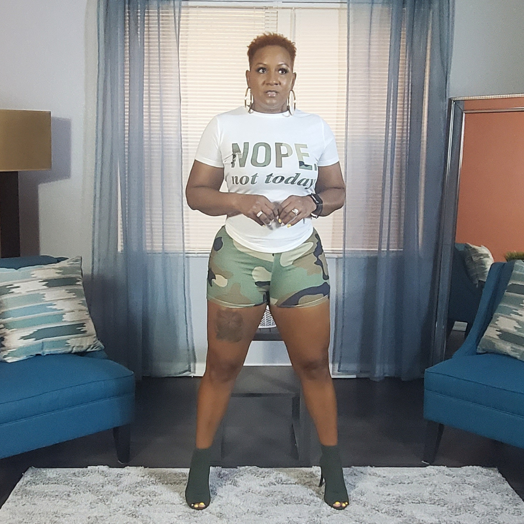 Not Today Shorts Set