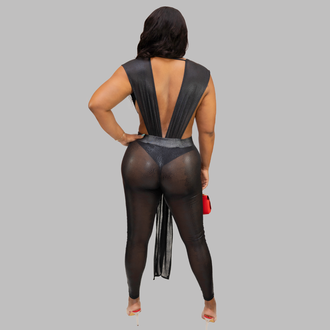 Vintage Deep V Jumpsuit